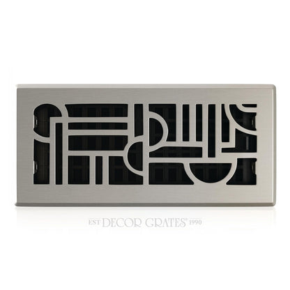 Decoración rejillas Rejilla de aire para piso, níquel cepillado, 4x10 Inch, Níquel cepillado