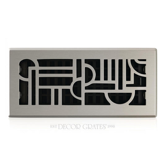 Decoración rejillas Rejilla de aire para piso, níquel cepillado, 4x10 Inch, Níquel cepillado