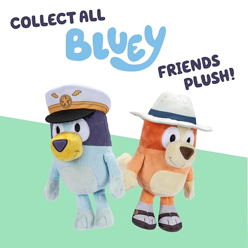Bluey - Paquete de 2 Animales de Peluche de 16 a 23 Pulgadas, Juguetes de Peluche Suaves, capitán y Festivos, Animales de Peluche para niños a Partir de 3 años
