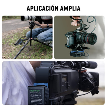 NEEWER Mini Placa de Batería con Montaje en V con Abrazadera Súper Cangrejo y Bloqueo QR para Trípode de Luz C Soporte Gimbal Columna y Varilla de 15mm,Compatible con FXLION Sony Batería,PS005