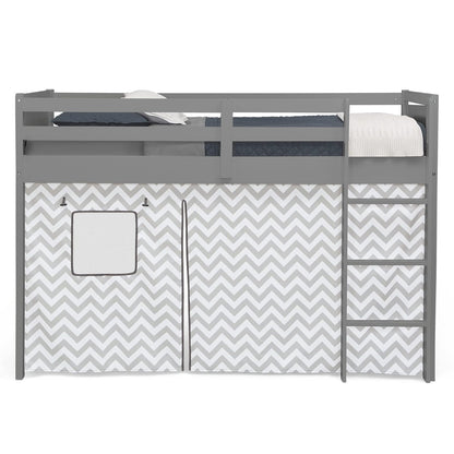 Delta Children Carpa Tipo Cortina para Cama Alta Twin (la Cama se Vende por Separado) - Estilo: Gris Chevron