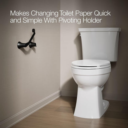 KOHLER 27397-BL Simplice Soporte de Papel higiénico Giratorio para Montaje en Pared, Color Negro Mate