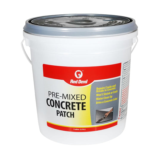 Red Devil 0641 Parche de reparación de hormigón, relleno de grietas de cemento, premezclado, 1 galón, paquete de 1, gris, fabricado en Estados Unidos