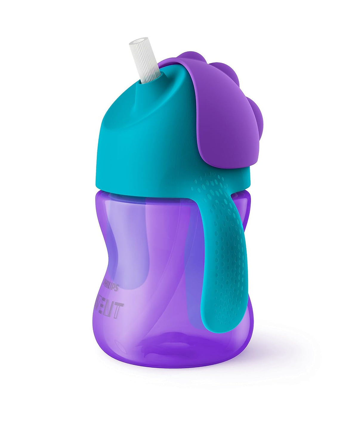 Philips Avent Vasito con popote flexible│con asas│Morado/Azul│7 oz/200 ml│9 m+│1 pzs│SCF796/02