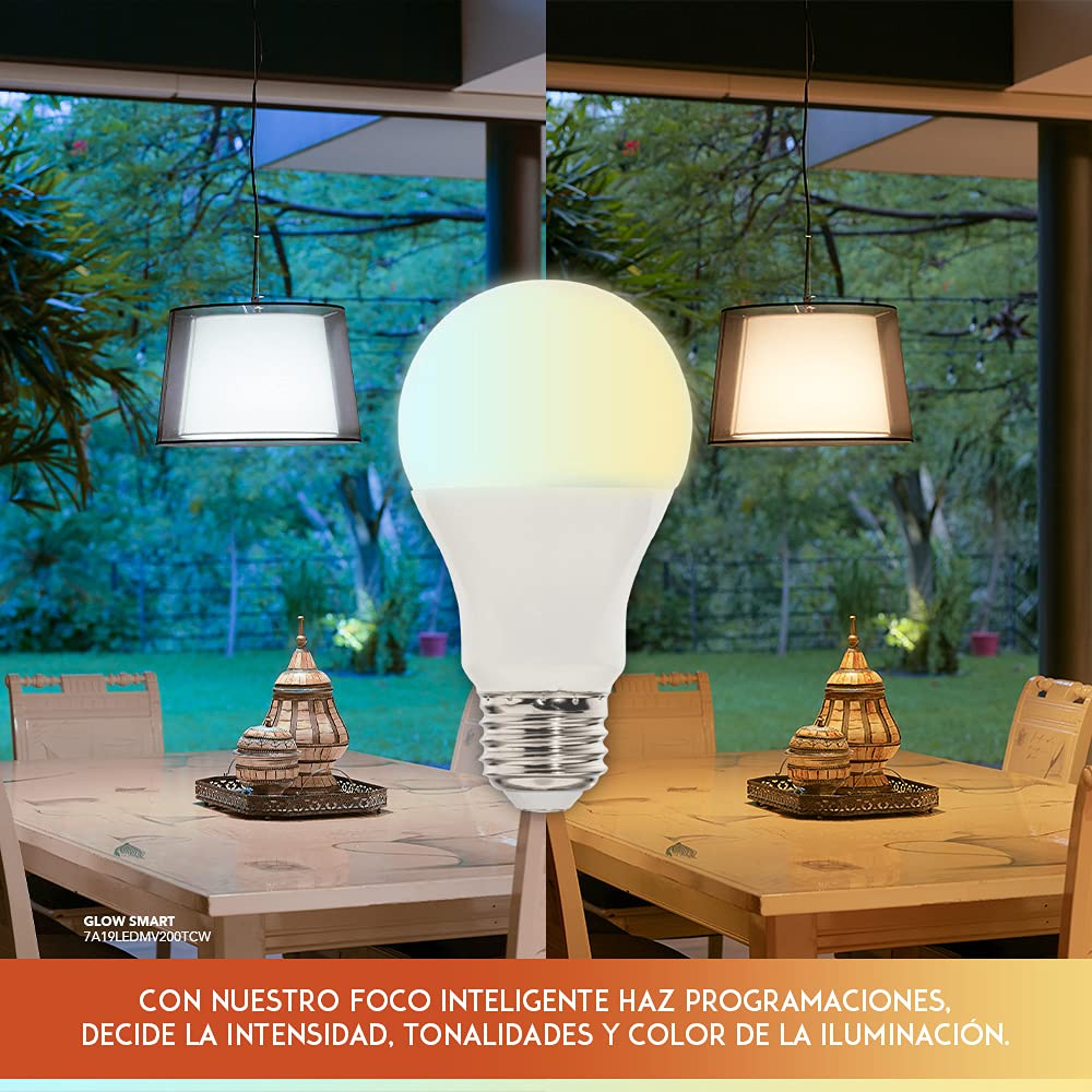 Kit de 3 focos LED Inteligentes,Tecnolite KIT GLOW SMART, CCT Atenuble + Foco Inteligente LED, GLOW SMART,7 W