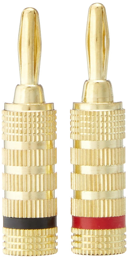Monoprice Conectores Banana Plugs Chapados en Oro 24K, para Bocinas - Small