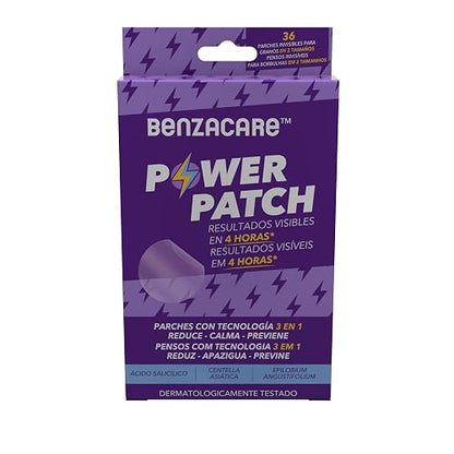 BENZACARE POWER PATCH Parche Invisible Ultraligero y Ultrafino que Reduce Visiblemente las Immperfecciones Granos y Espinillas con Resultados Visibles en 4 Horas Caja con 36 piezas