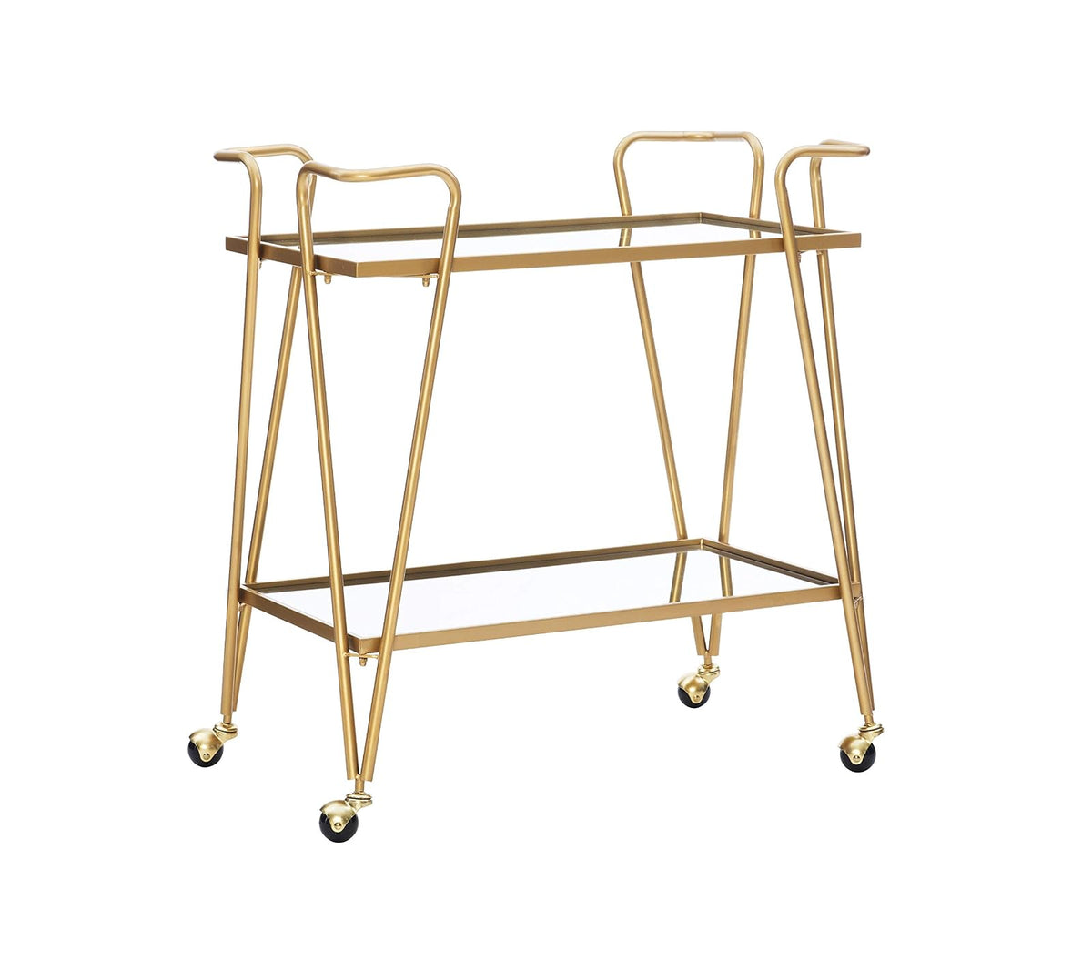 Linon AMZN0215 Gina Mid-Century Gold Bar Cart