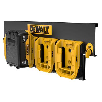 DEWALT - Organizador de batería con capacidad para hasta 4 baterías, riel de montaje, sistema de almacenamiento de taller compatible (DWST82819)