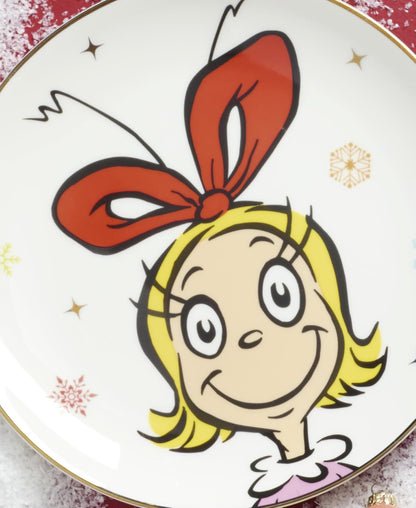 Lenox 898094 Merry Grinchmas Platos decorativos, juego de 4 | porcelana, apto para lavaplatos, microondas | también ideal como plato de postre de Navidad para ensalada o pan