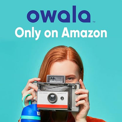 Owala FreeSip Botella de acero inoxidable aislada con popote, botella de agua deportiva libre de BPA, ideal para viajar, 24 oz, Mezclilla