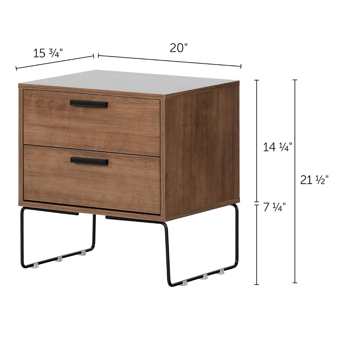 South Shore Buro para recamara con 2 cajones Marrón Slendel. Muebles para recamara, mesas de Noche Furniture