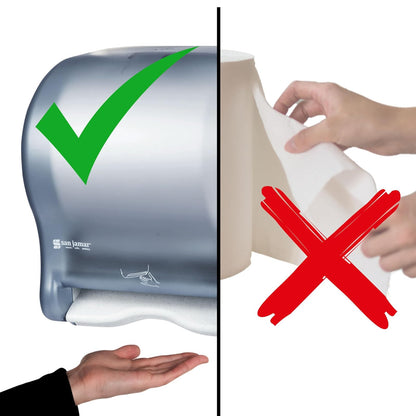San Jamar - Dispensador de toallas de papel clásico Smart Essense - Dispensador electrónico de toallas para baño, cocinas y restaurantes, plástico, 9.75 x 14.50 x 12.50 pulgadas, azul