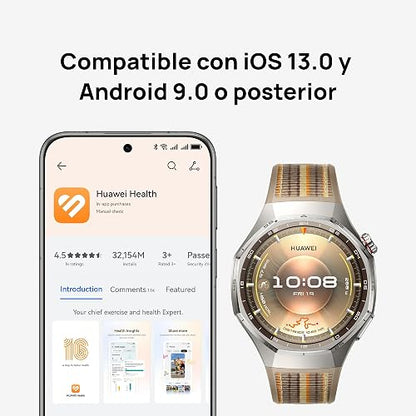 HUAWEI Watch GT 6 Pro Smartwatch 46mm Reloj Inteligente Hombre, Café | 1.47''AMOLED Pantalla, 21 Días de Batería, Ciclismo, GPS, NFC, ECG, SpO2, Compatible con iOS y Android