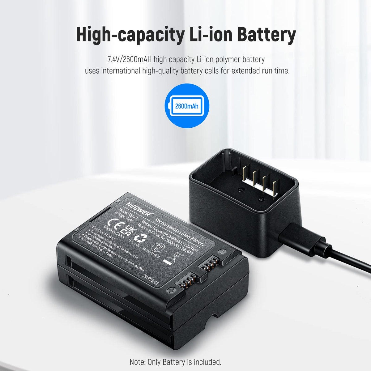 NEEWER 7.4V/2600mAh Batería Li-Ion de Repuesto para Flash Speedlite, Batería de Litio Compatible TTL Z1-C/S/N, Z2-C/S/N Z760-C/S/N Flash Speedlite, NB-Z1