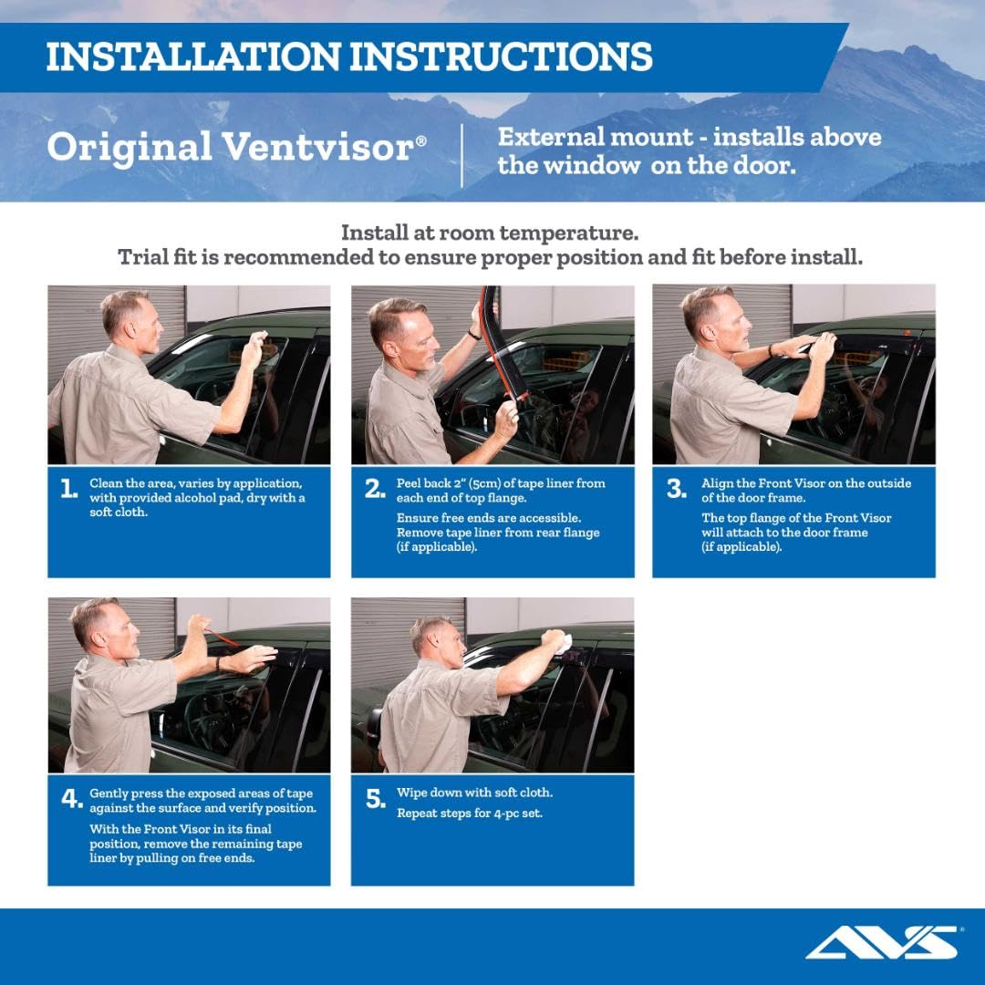 Auto Ventshade 92956 Deflector de Ventana Lateral Ventvisor Original Ahumado Oscuro, Juego de 2 Piezas