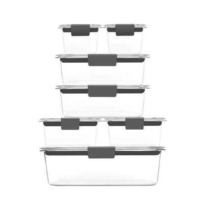Rubbermaid 2108377 - Juego de 14 recipientes (7 tapas y 7 contenedores.)de plástico sin BPA a prueba de fugas, transparente