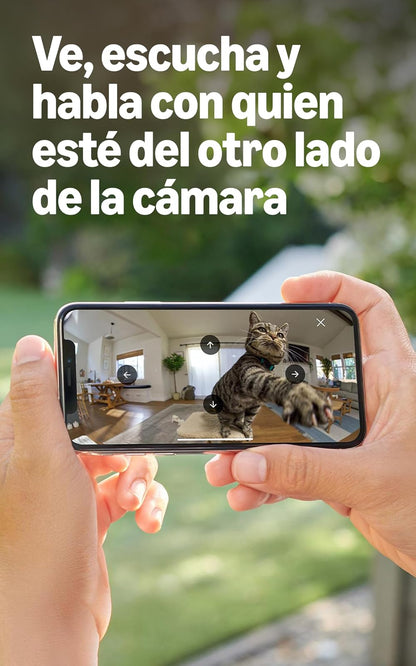 Cámara para interiores con movimiento Ring (Pan-Tilt Indoor Cam) | Ve todos los ángulos con vista panorámica de 360°, video HD y audio bidireccional (modelo más reciente) | Negro