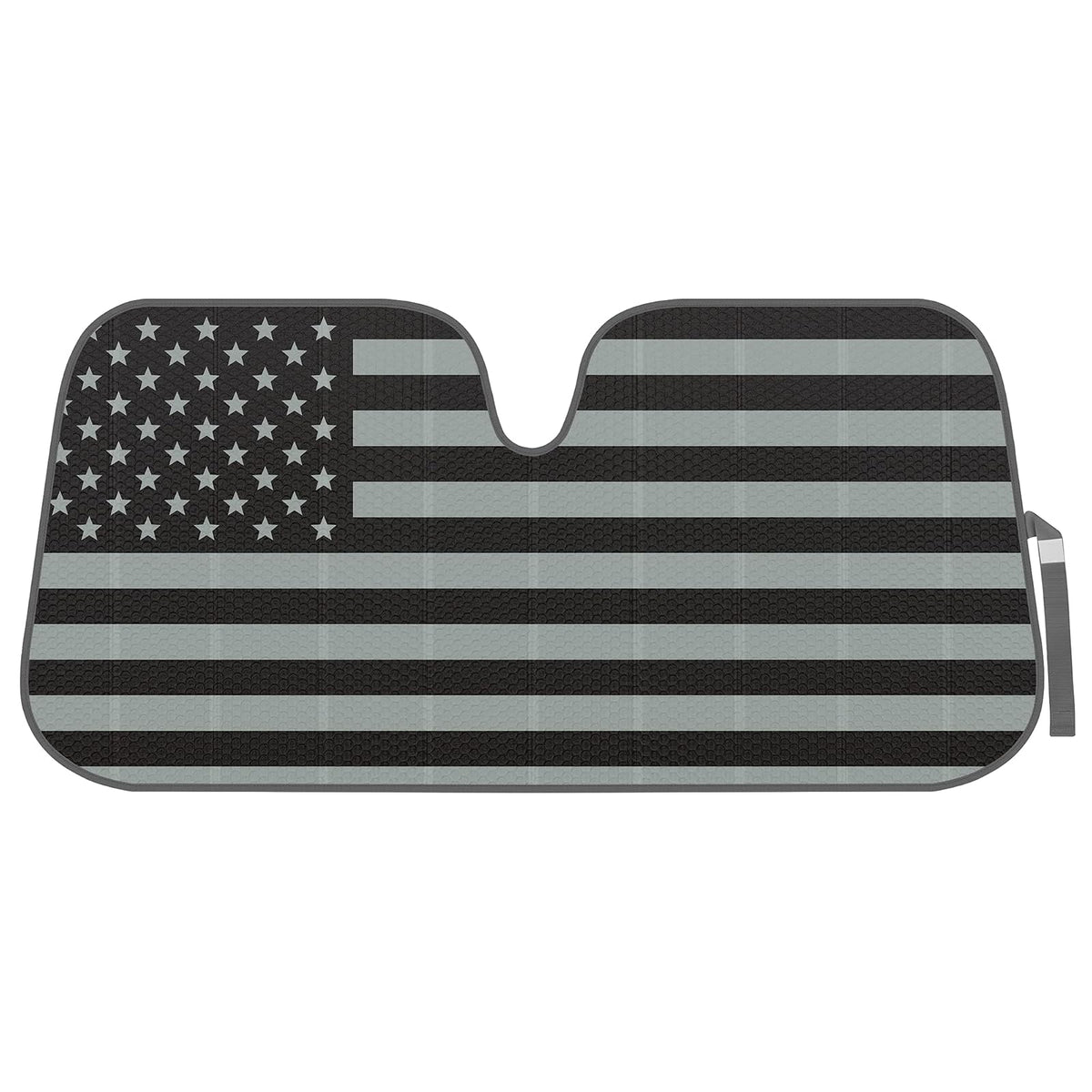 BDK Parasol para parabrisas de la bandera estadounidense para automóvil, camión y SUV, parasol plegable para ventana delantera, protección contra el calor, protector solar del automóvil bloquea los rayos UV y mantiene el vehículo fresco (58 x 27 pulgadas)