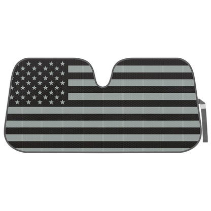 BDK Parasol para parabrisas de la bandera estadounidense para automóvil, camión y SUV, parasol plegable para ventana delantera, protección contra el calor, protector solar del automóvil bloquea los rayos UV y mantiene el vehículo fresco (58 x 27 pulgadas)