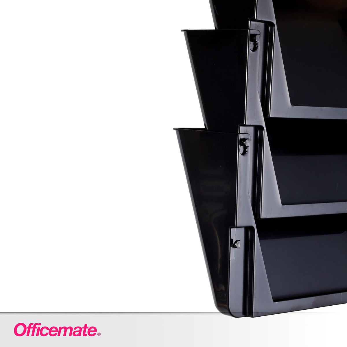 Officemate Letter Size Wall File, Recycled, Black, Set of 3 (26092)