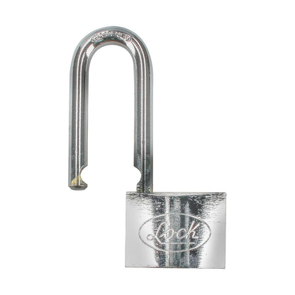 Lock L22L50DCSB Candado de Acero Largo Llave de Discos, Cromo Satinado, 50 mm