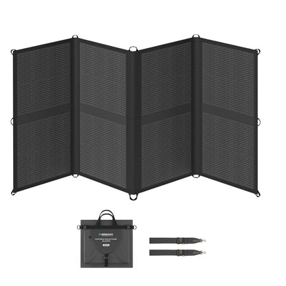 Renogy - Manta de panel solar portátil de 200 W, 25% de alta eficiencia, cargador solar plegable tipo N para central eléctrica, ahorro de espacio ligero de 8 pliegues, salida USB-A tipo C, para