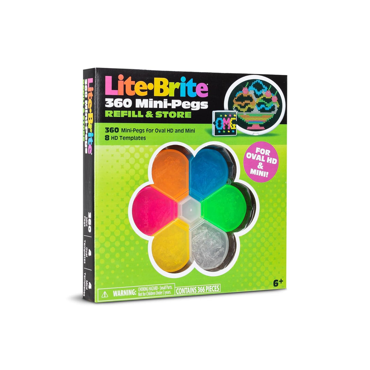 Lite Brite HD Refill & Storage Set, 360 Mini-Pegs