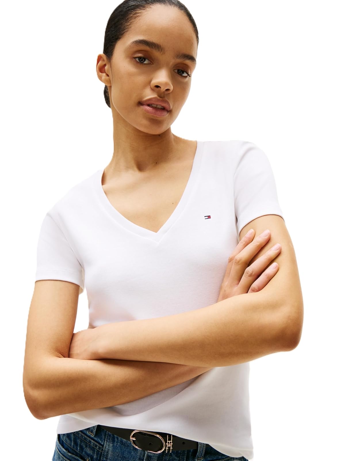 Tommy Hilfiger Playera para Mujer - XS - Blanco