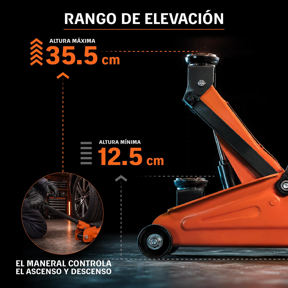 TRUPER Gato de Patín Reforzado 2 t, Naranja, GAPA-2