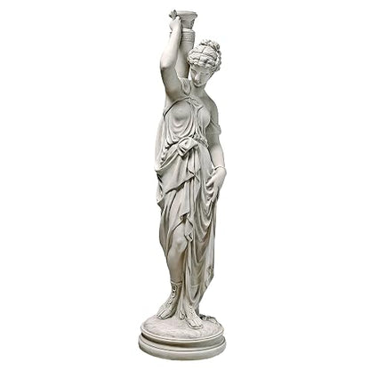 Design Toscano Dione The Divine Greek Water Woman Estatua de jardín para Interiores y Exteriores, Grande, 38 Pulgadas de Alto, Resina de Piedra fundida, Acabado de Piedra Antigua