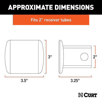 CURT Cubierta de Enganche de Remolque de Acero Negro 22750, Receptor de 2 in