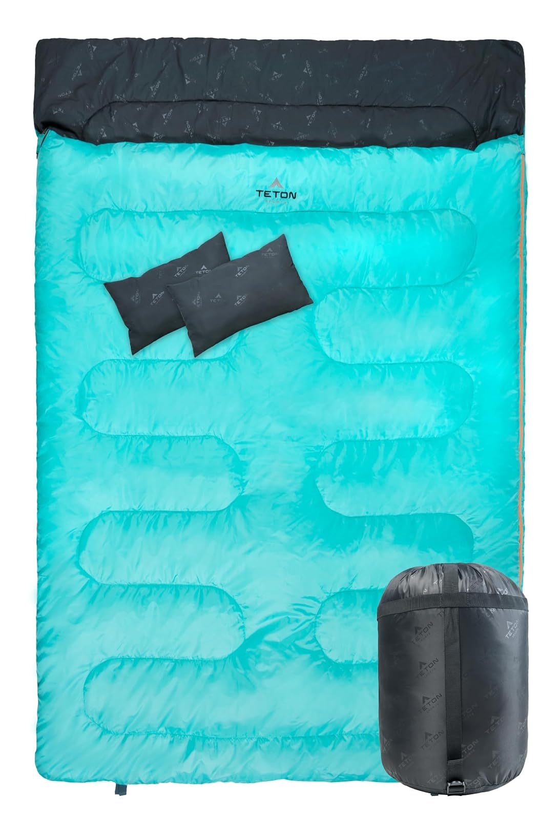 Teton Sports Cascade Double Sleeping Bag; Lightweight, Warm and Comfortable for Family Camping
