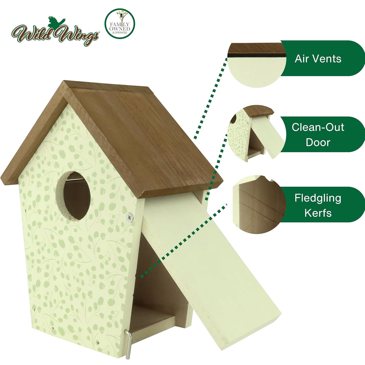Wild Wings Decorativo Bluebird House Spring Ivy, Blanco