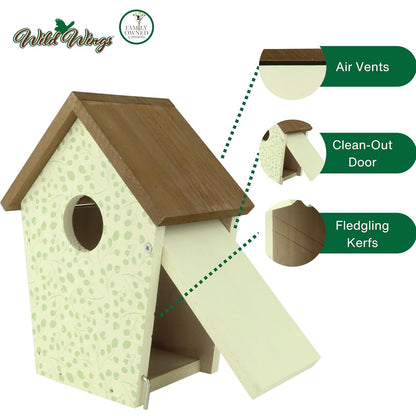 Wild Wings Decorativo Bluebird House Spring Ivy, Blanco