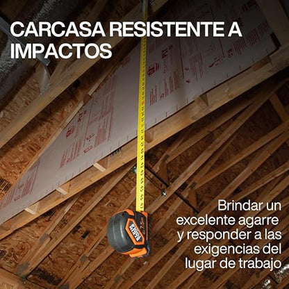 KLEIN TOOLS 9375 | Flexómetro Magnético | 7.5 M | Medición Precisa | Flexometro con imán potente para mayor control; su cinta metrica de doble lectura facilita mediciones precisas y rápidas.