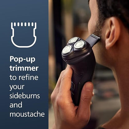 Philips Norelco Shaver 2400, Afeitadora eléctrica inalámbrica recargable con recortadora emergente, X3001/90