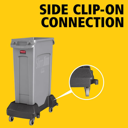Rubbermaid Commercial Products Slim Jim® – Plataforma Rodante con Sistema de Clip para Unir Varias Plataformas, Pedal de Desbloqueo Fácil, Compatible con Contenedores de 61 y 87 L, 1980602