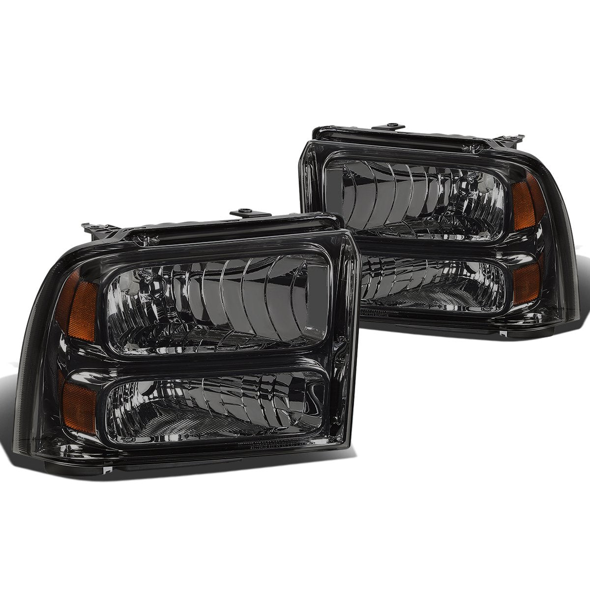 DNA Motoring HL-OH-FSUPER05-SM-AM Faros de Repuesto Ámbar para Super Duty 05-07, Lente Ahumada