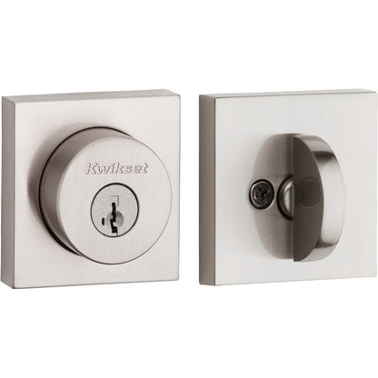 Kwikset Halifax Cerradura de Cerrojo con Llave, Seguridad SmartKey - Níquel Satinado - Nuevo