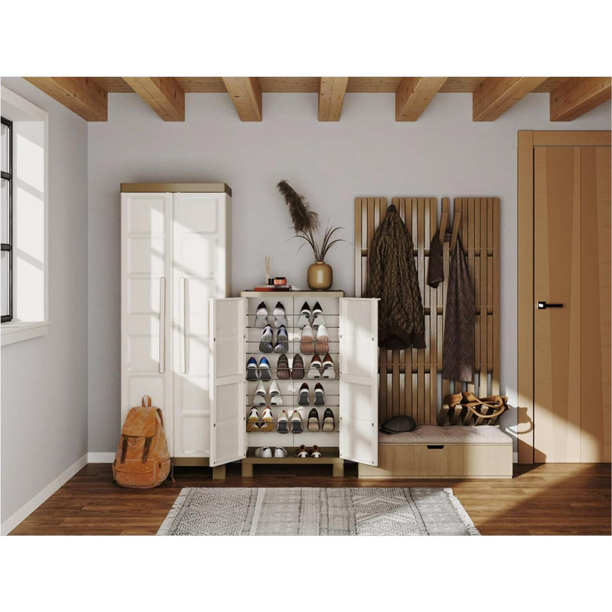 Keter Zapatero Organizador Excellence 2 Puertas y Almacenamiento para 18 Pares