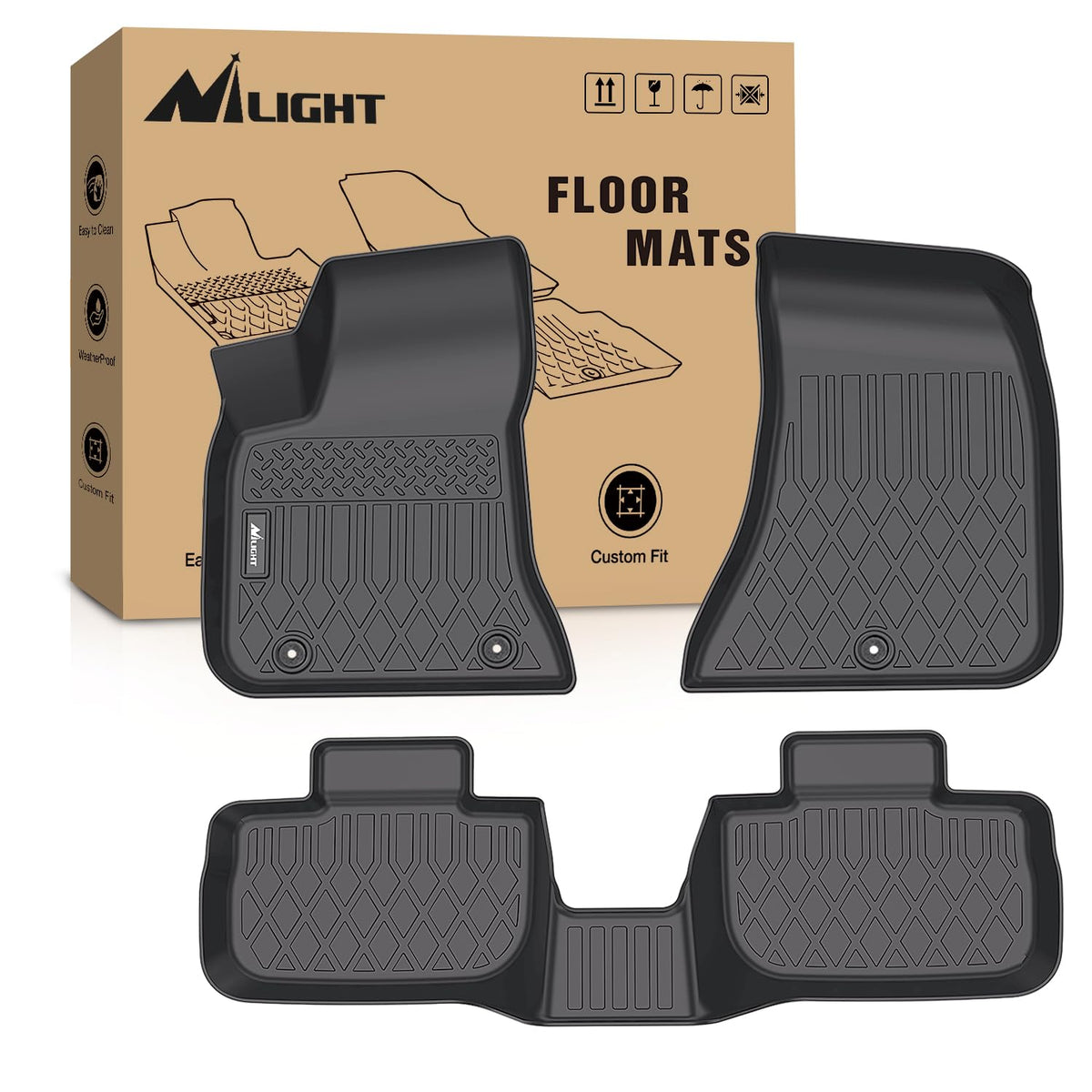 Nilight Alfombrillas de Piso de TPE para Dodge Charger RWD 2011-2023/Chrysler 300 RWD 2011 2012 2013 2014 2015 2016 2017 2018 2019 2020 2021 2022 2023, Forro de Piso Resistente a Todo Clima de Ajuste