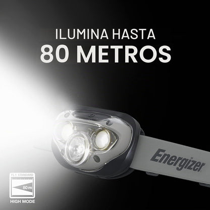 Energizer Faros LED Pro (Paquete de 2), IPX4 Resistentes al Agua, luz de Cabeza de Alto Rendimiento para Exteriores, Camping, Correr, tormenta, Supervivencia, (Pilas Incluidas)