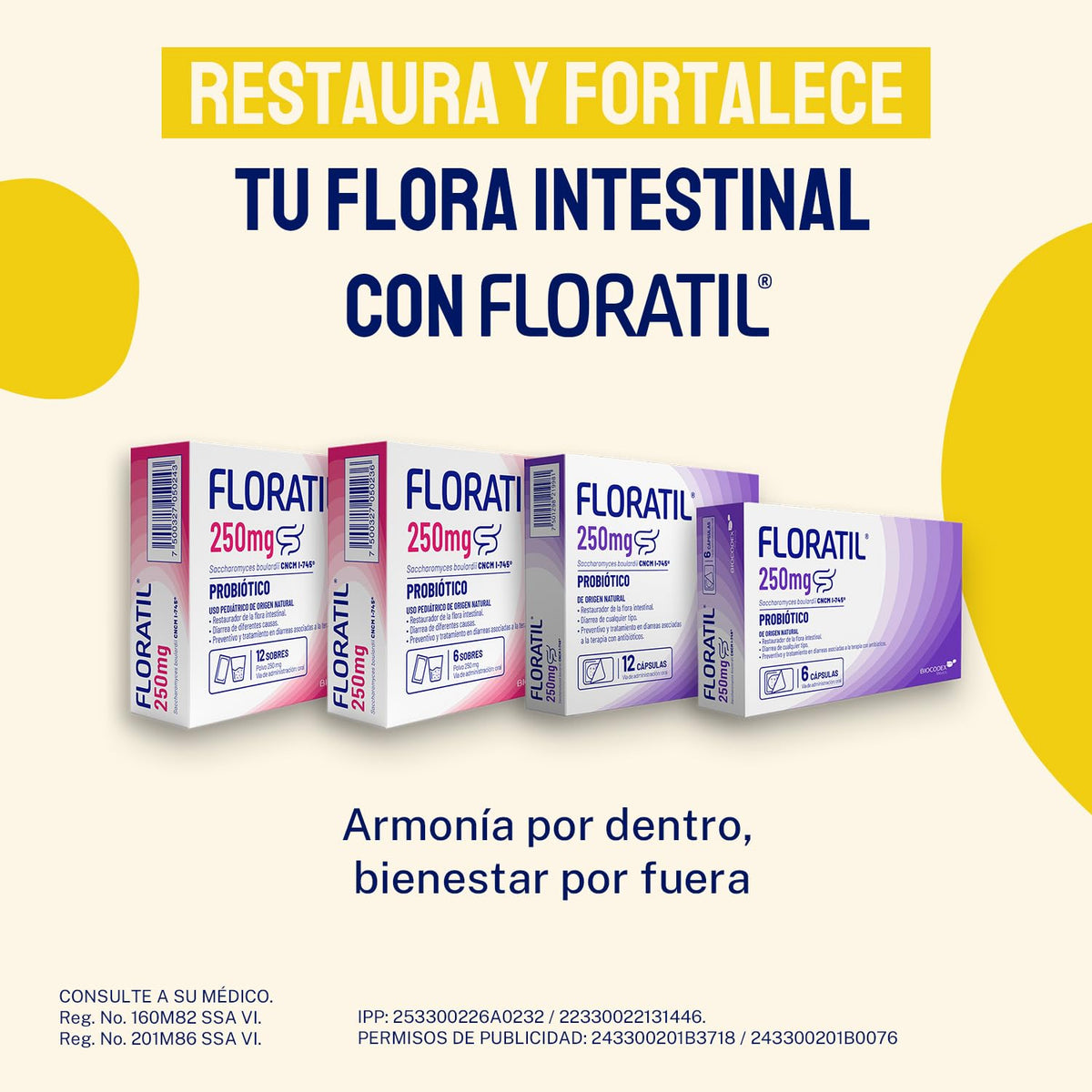 Floratil Microorganismos Antidiarreicos, 12 Cápsulas, 1 gram