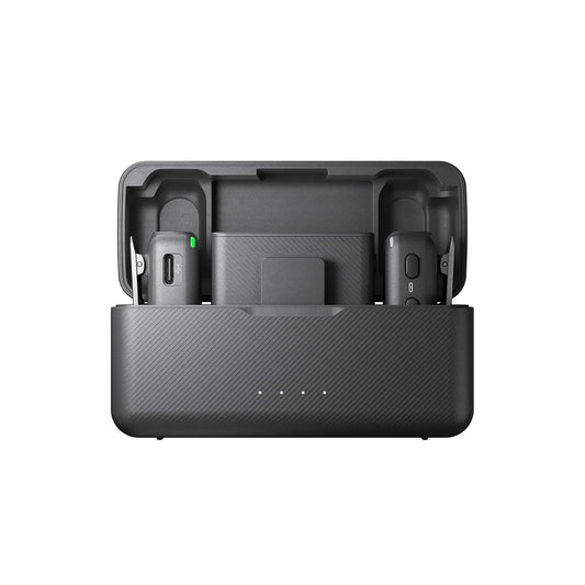 dji Mic (2 TX + 1 RX + Estuche de Carga), micrófono lavalier inalámbrico, 250 m de Alcance, 15 Horas de batería, Grabar entrevistas, Youtube, Vlogs