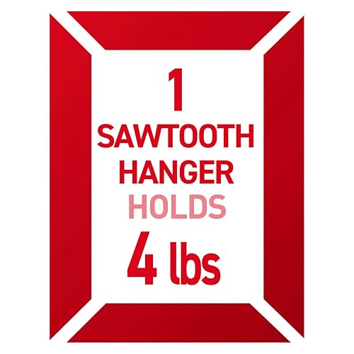Command Sawtooth Picture Hangers, White, 4-Hangers, 8 Strips (PH040-4NA) - Easy to Open Packaging
