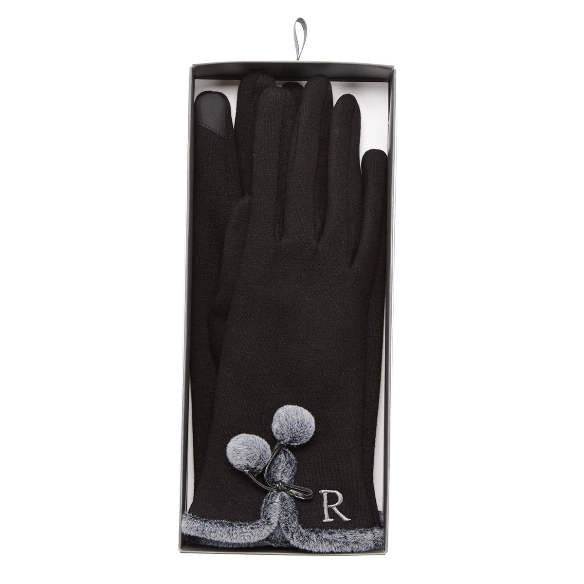 Mud Pie Home Women Winter Holidays Smartscreen Initial Knit Gloves 86020018