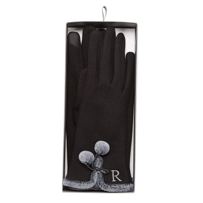 Mud Pie Home Women Winter Holidays Smartscreen Initial Knit Gloves 86020018