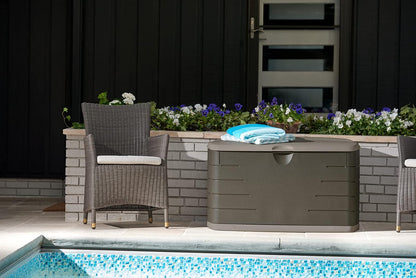 Caja de Hule para Cubiertas, 10 Ft³ Deck Box with Seat, Olive/Sandstone, Mediano