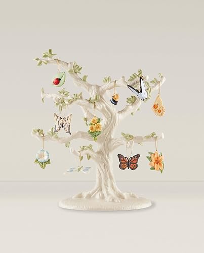 Lenox Colección de Árboles y Adornos Decorativos de Porcelana, Set de 10 Adornos Butterfly Meadow